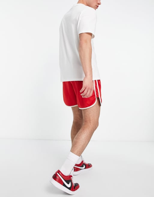 Mens red running sale shorts with white trim