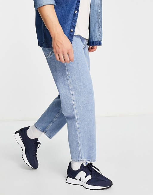 Asos Men Clothing Jeans Wide Leg Jeans Intelligence Rob wide cropped jeans in 