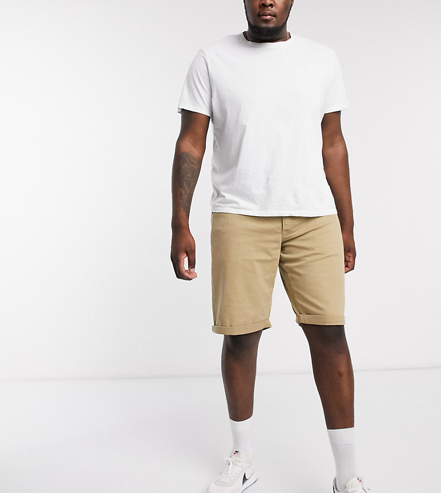 Jack & Jones Intelligence – Sandfärgade shorts med 5 fickor-Beige