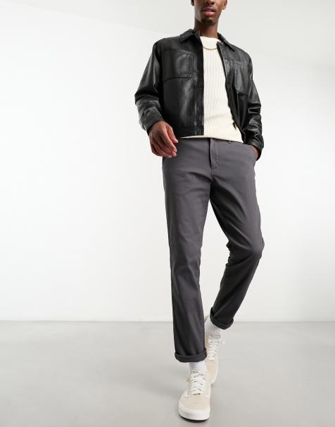 Jack & Jones Intelligence – Schmal geschnittene Chinohose in Grau - view 1