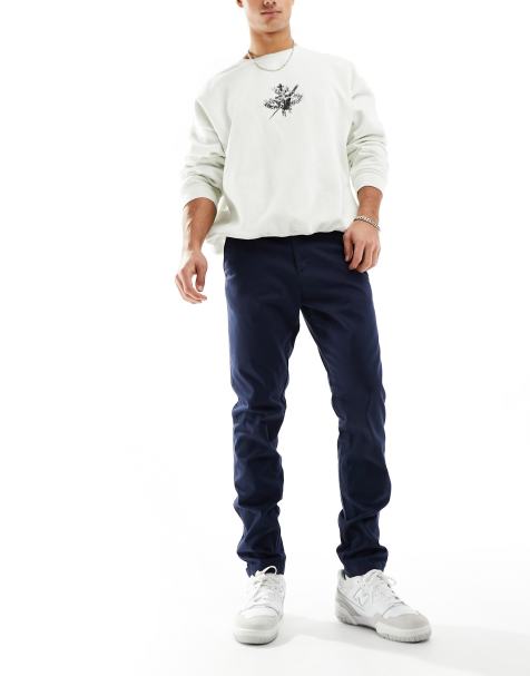 Jack & Jones Intelligence – Schmal geschnittene Chinos in Navy - view 1