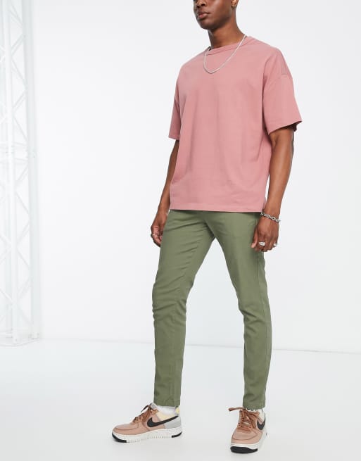 Jack & Jones Intelligence – Schmal geschnittene Chinoshorts in verwaschenem Khaki, 4 von 4