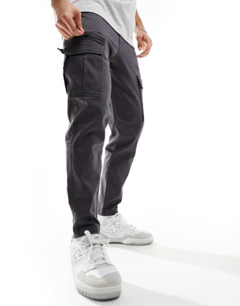 Jack & Jones Intelligence – Schmal zulaufende Cargohose in Dunkelgrau - view 1