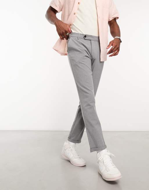 Jack & Jones Intelligence – Schmale Hose aus Jersey in Grau