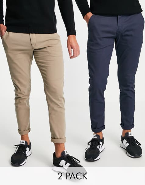 Jack & Jones Intelligence - Set van 2 chinoshorts in beige en marineblauw - view 1