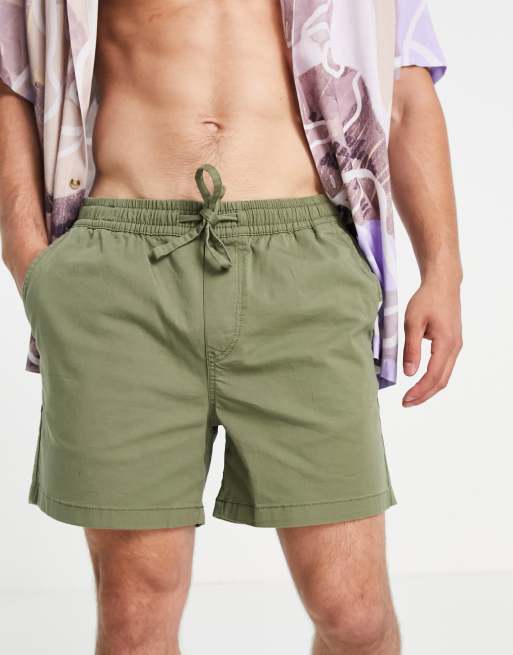 Short Chino Homme Public Rec - Taille 36, Couleur Kaki, Coupe Athletic - Pour Golf Et Sport
