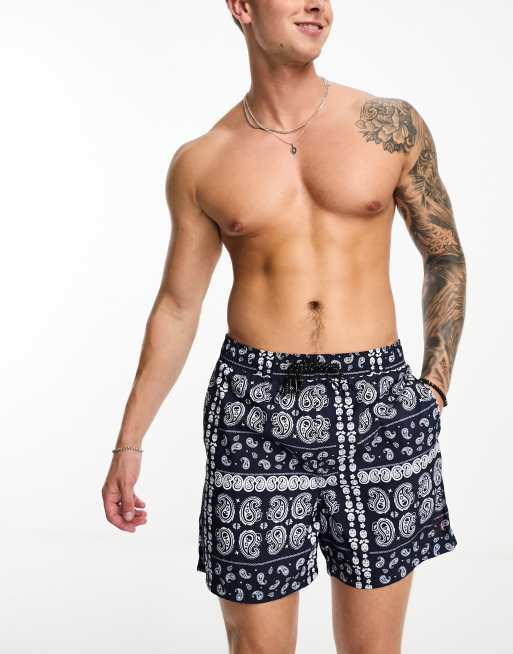 Jack Jones Intelligence Short de bain a imprime bandana Bleu marine ASOS