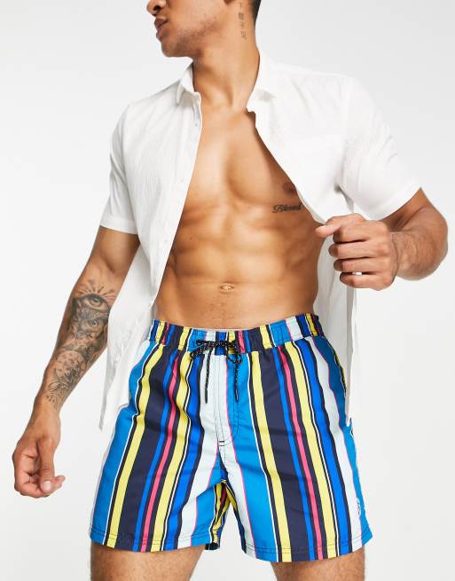 Jack & Jones Intelligence - Short de bain rayé - Multicolore