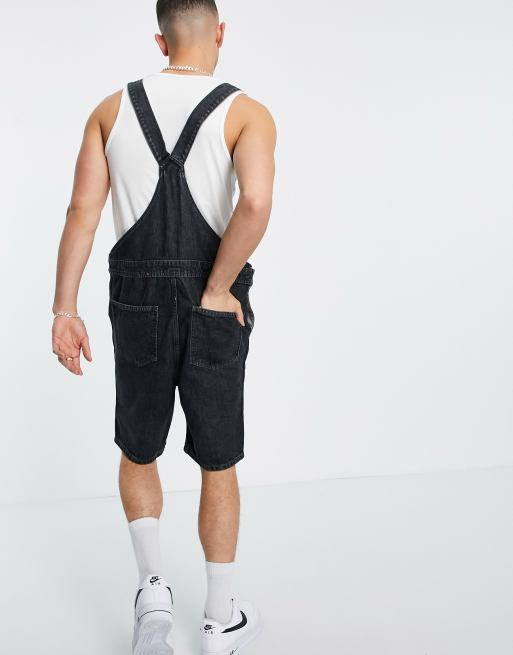 ⭐︎CFT. Tag overalls/Black Jack & Jones Intelligence short overalls in black cotton