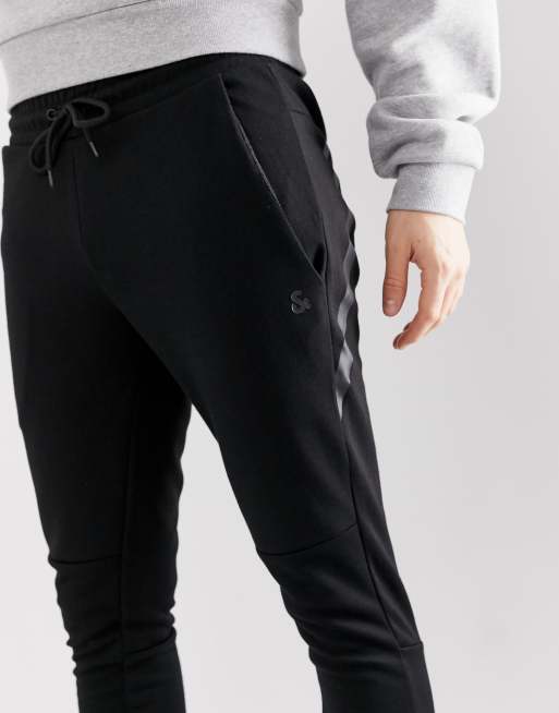 Jack and jones black joggers hot sale