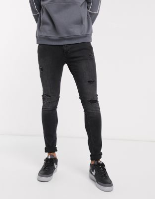 jack and jones black ripped jeans