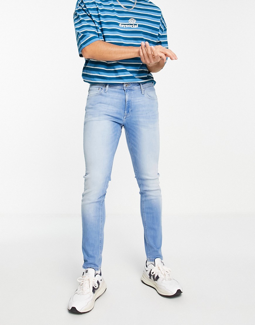 Jack & Jones Intelligence - Skinny-fit stretch jeans in lichtblauw