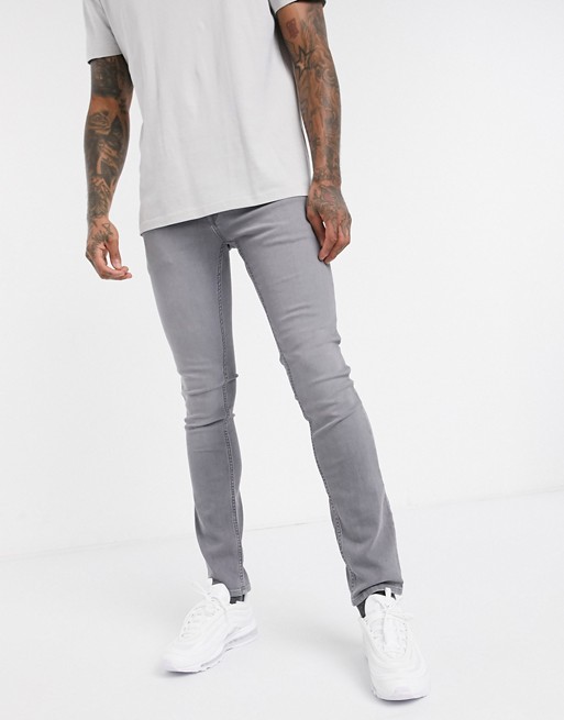 Jack & Jones Intelligence skinny fit super stretch jeans in light grey