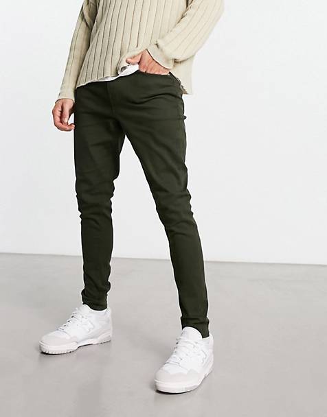 Heren Kleding voor voor Broeken H&M Denim Slim Jeans Met Stretch in het Blauw voor heren pantalons en chinos voor Nette broeken 