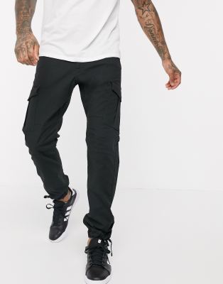 black slim fit cargo pants