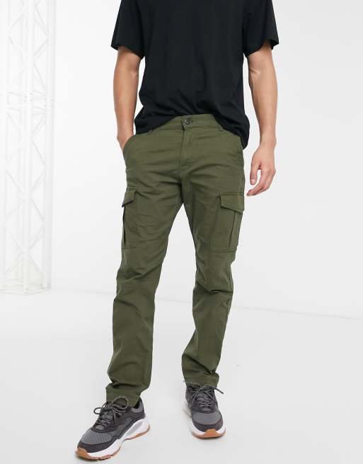 Jack & Jones Intelligence slim fit cargo pants in khaki | ASOS