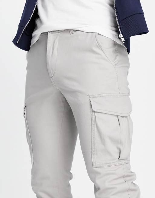 Light Gray Slim Cargo Pants