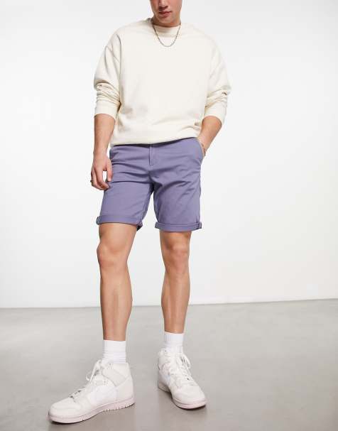Jack & Jones Intelligence slim fit chino short in grey blue - view 1