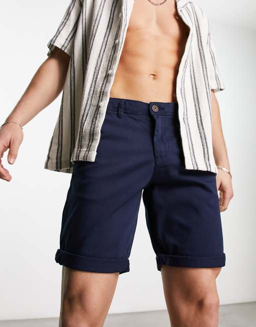 Jack & Jones Intelligence slim fit chino short in navy 
