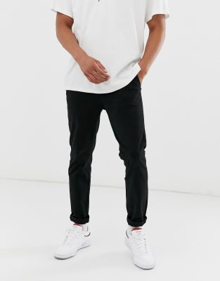 Jack & Jones Intelligence slim fit chinos in black - ASOS Price Checker