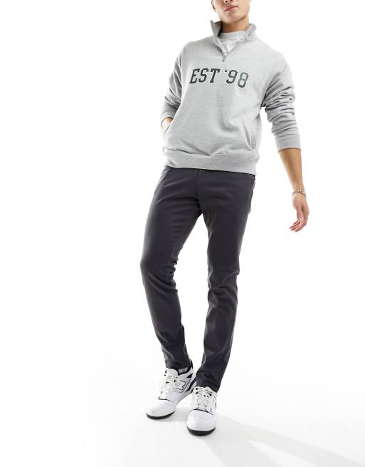 Jack & Jones Intelligence slim fit chinos in gray