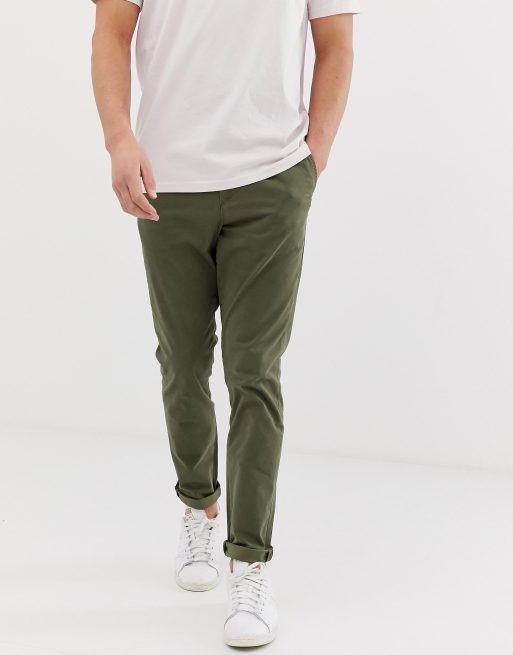 Jack & Jones Intelligence slim fit chinos in green | ASOS