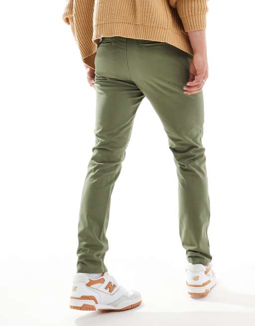 Jack & Jones Intelligence slim fit chinos in khaki  , 4 of 5