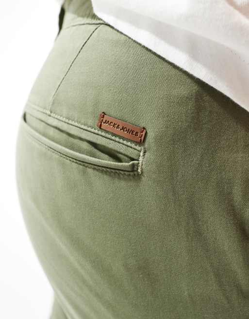 Jack & Jones Intelligence slim fit chinos in khaki  , 5 of 5