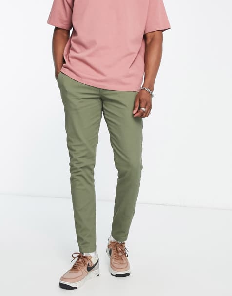 Jack & Jones Intelligence slim fit chinos in washed khaki - view 1