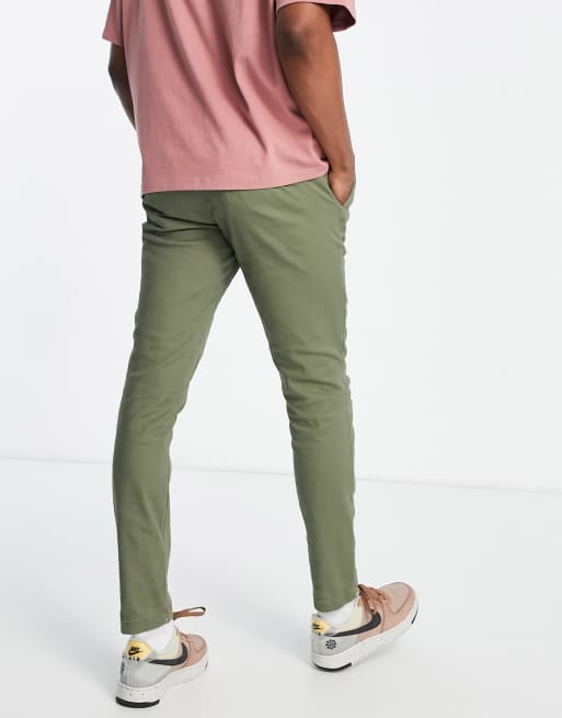 Jack & Jones Intelligence slim fit chinos in washed khaki, 2 of 4