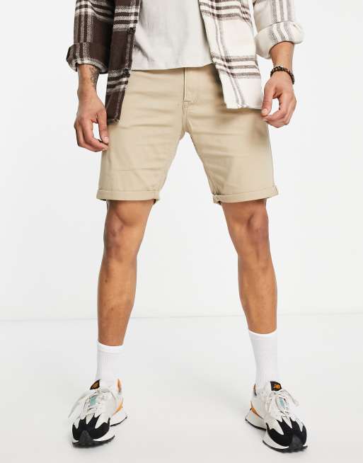 Jack & Jones Intelligence - Slim-fit short met 5 zakken in beige 