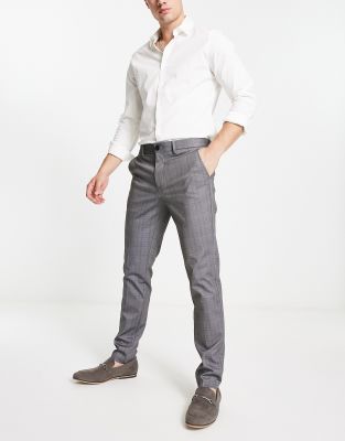 Jack & Jones Intelligence Marco slim fit smart pants in dark grey