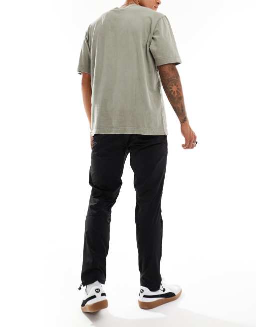 Jack & Jones Intelligence slim fit technical nylon  trouser in black , 3 of 5