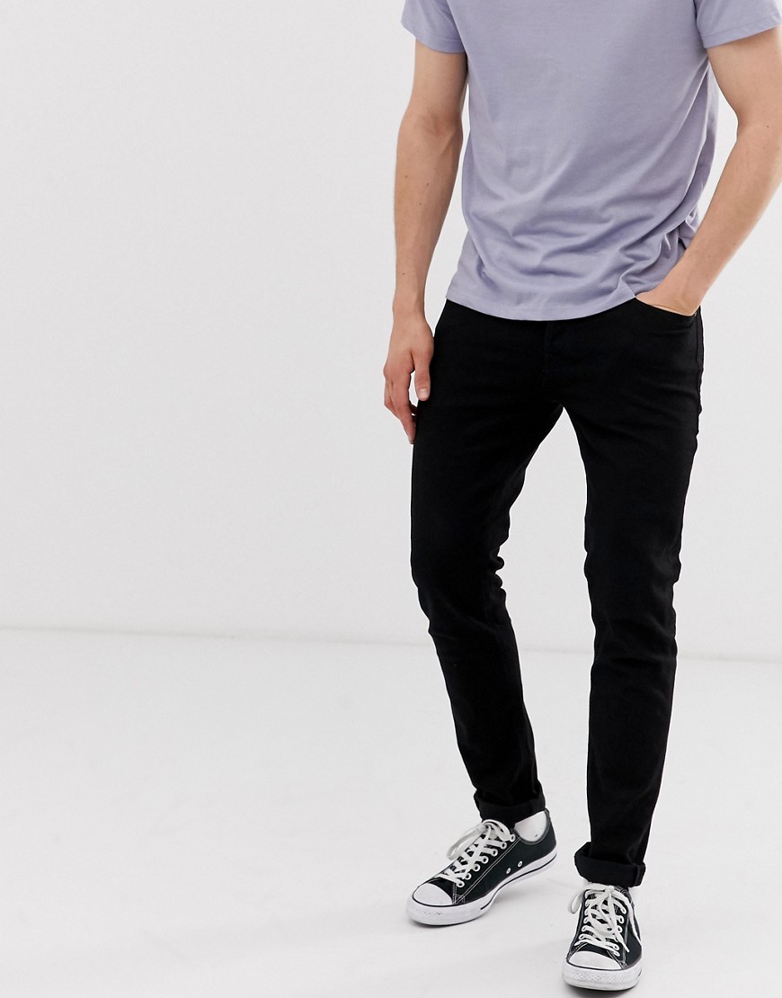 Jack & Jones Intelligence - Smalle jeans met smaltoelopende pijpen in zwart