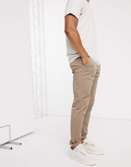 Jack & Jones Intelligence - Smalle smaltoelopende chino in zandkleur
