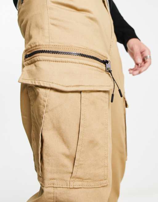 Jack & Jones - Intelligence - Smaltoelopende cargobroek in beige , 3 van 4