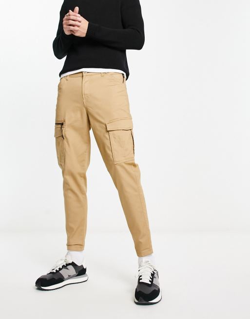 Jack & Jones - Intelligence - Smaltoelopende cargobroek in beige , 4 van 4