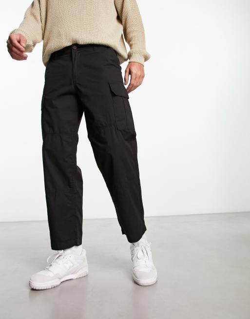 Jack & Jones Intelligence – Svarta cargobyxor i ledig passform 