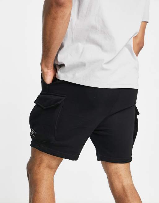 Jack & Jones Intelligence – Svarta cargoshorts i jersey, 2 av 4