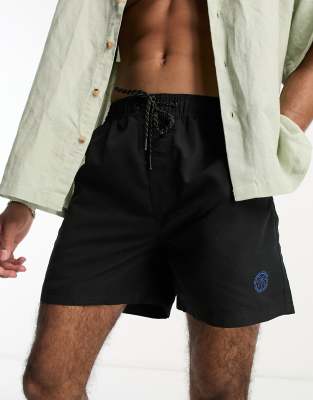 Jack & Jones Intelligence Swim Shorts In Black