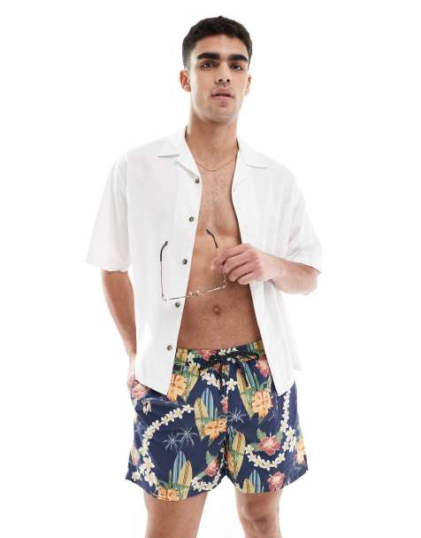 Jack & Jones Intelligence swim shorts in navy floral print - view 1