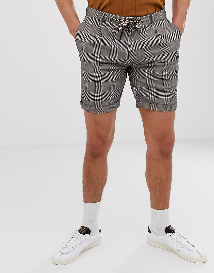 Jack & Jones Intelligence — ternede shorts med løbesnor-Grå
