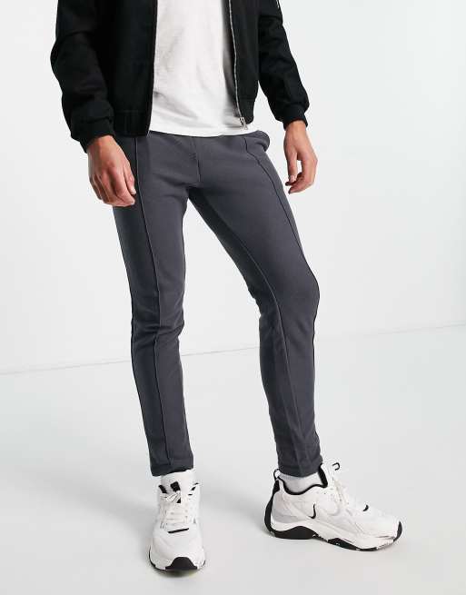 Jack Jones Intelligence textured skinny fit sweatpants in gray