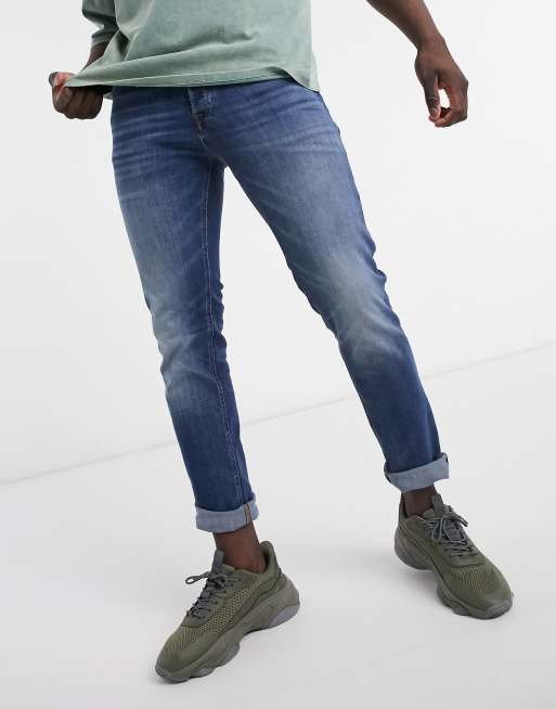 premier Voorschrijven Belonend Jack & Jones Intelligence Tim jeans in regular slim fit mid blue | ASOS