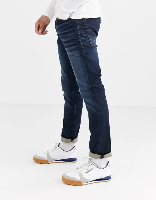 Jack & Jones Intelligence – Tim – Niebieskie jeansy o dopasowanym kroju, 2 z 4