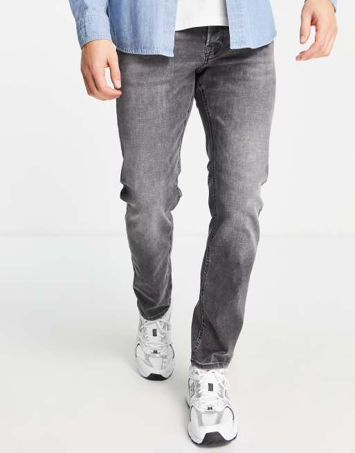 Tochi boom Idioot Verwarren Jack & Jones Intelligence Tim regular slim fit jeans in black wash | ASOS