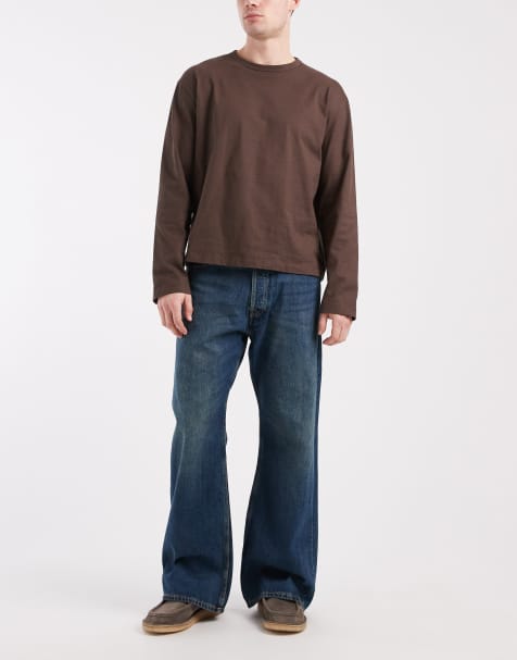 Jack & Jones Intelligence – Toby – Mellanblå, utsvängda jeans - view 1