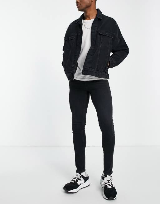 Jack Jones Intelligence Tom super skinny jeans in washed black