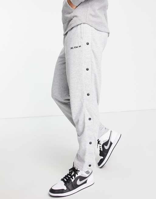 Jack & Jones Intelligence trackies with popper side in grey