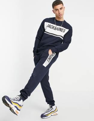 Jack & Jones Intelligence tracksuit in navy